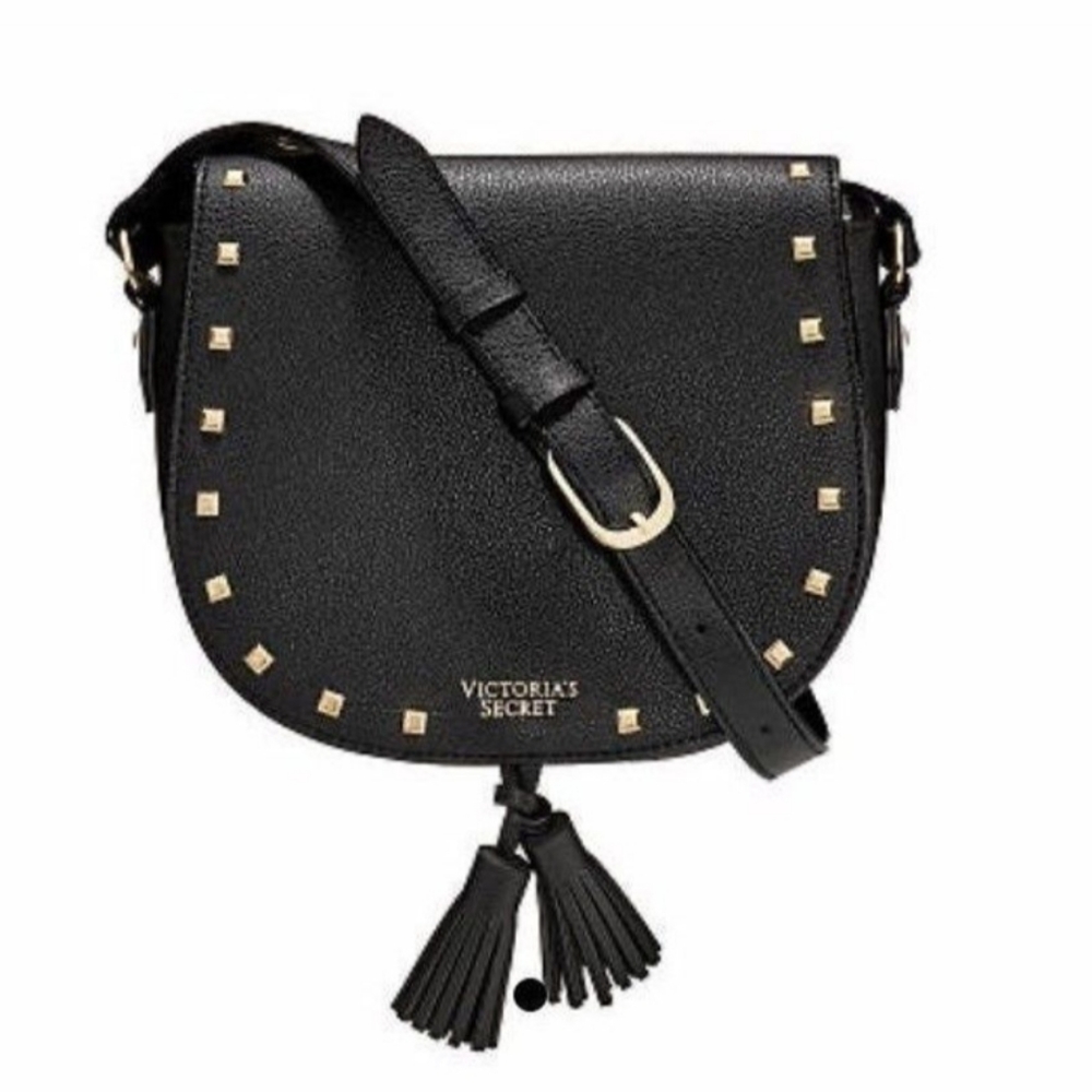 Victoria's Secret Black Studded Crossbody Purse